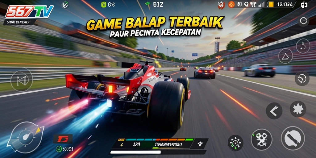Screenshot gameplay 567TV menampilkan balapan yang mendebarkan.
