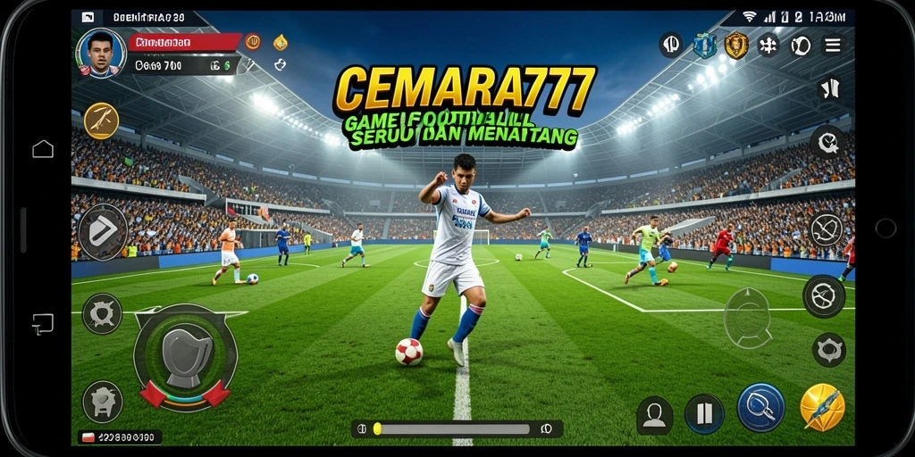 Screenshot utama CEMARA777 menampilkan pertandingan sepak bola yang intens dan menarik.