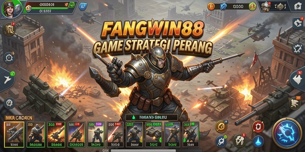 Screenshot gameplay FANGWIN88 yang menunjukkan aksi pertempuran strategi.