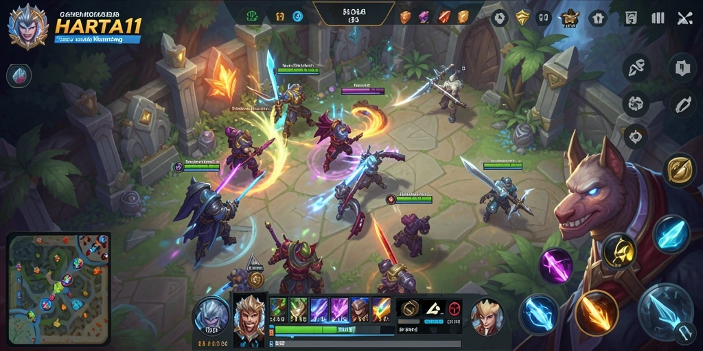Tampilan gameplay seru dan strategis dalam HARTA11.