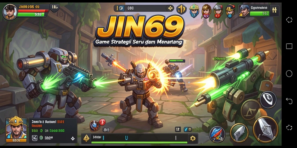 Screenshot JIN69 menunjukkan pertempuran strategis yang intens.