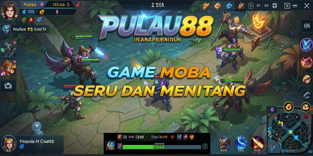 Gameplay PULAU88 menampilkan pertempuran seru antara tim.
