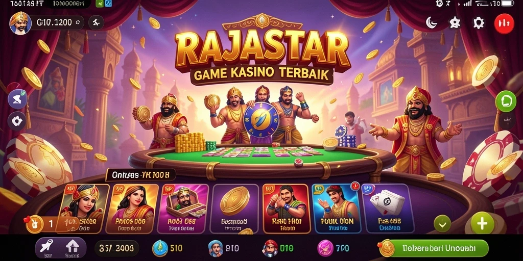 Tampilan gameplay seru dari aplikasi RAJASTAR dengan variasi permainan Kasino.
